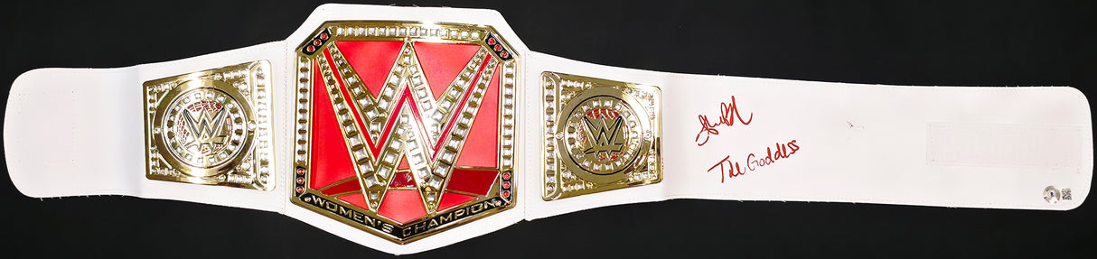 Alexa Bliss Autographed WWE Women's Champion Belt "The Goddess" (Smudged) Beckett BAS Witness #WK90007