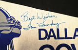 Tom Landry Autographed Dallas Cowboys Pennant "Best Wishes" Beckett BAS QR #BW06396