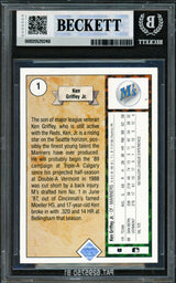 Ken Griffey Jr. Autographed 1989 Upper Deck Rookie Card #1 Seattle Mariners BGS 8.5 Auto Grade Gem Mint 10 Beckett BAS #20520248