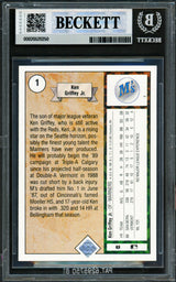 Ken Griffey Jr. Autographed 1989 Upper Deck Rookie Card #1 Seattle Mariners BGS 7 Auto Grade Gem Mint 10 Beckett BAS #20520250