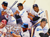 3000 Hit Club Autographed 24x36 Lithograph Photo With 13 Signatures Including Willie Mays & Hank Aaron Beckett BAS Stock #267079