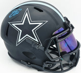 Emmitt Smith Autographed Dallas Cowboys Eclipse Black Full Size Speed Replica Helmet Beckett BAS Witness #1W710005