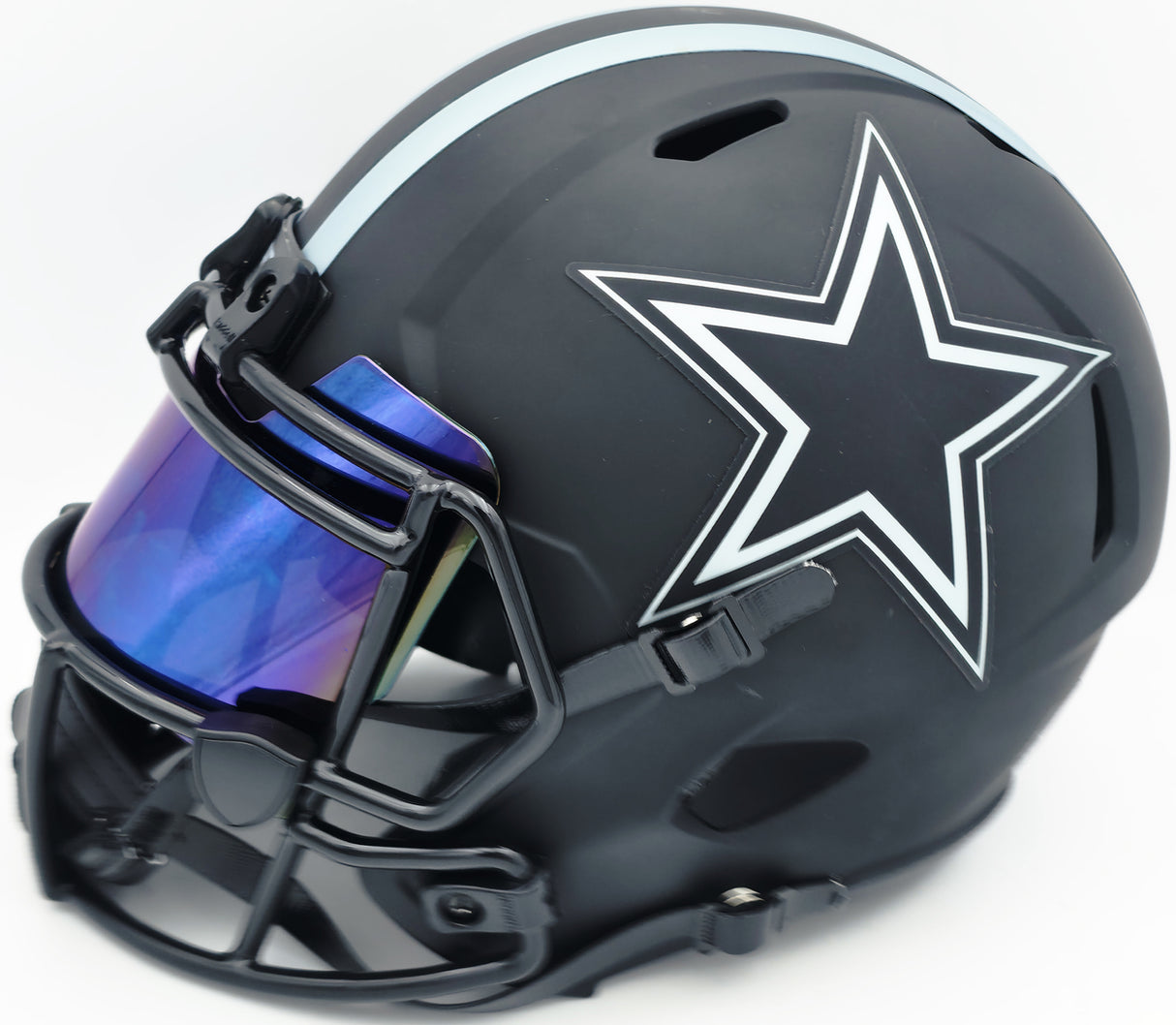 Emmitt Smith Autographed Dallas Cowboys Eclipse Black Full Size Speed Replica Helmet Beckett BAS Witness #1W710005