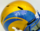 Aaron Donald Autographed Los Angeles Rams Flash Yellow Full Size Speed Replica Helmet Beckett BAS Witness #1W698425