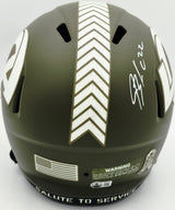 Blake Corum Autographed Los Angeles Rams Salute to Service Full Size Speed Replica Helmet Beckett BAS Witness #1W920170
