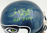 Jerry Rice Autographed Seattle Seahawks Blue Full Size Replica Helmet "HOF 2010" PSA/DNA #Q68442