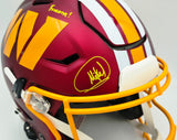 Mike Sainristil Autographed Washington Commanders Flash Red Full Size SpeedFlex Authentic Helmet "Hail to the Commanders! Frozone!" (Smudged) Beckett BAS Witness #WU36077