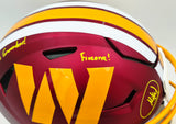 Mike Sainristil Autographed Washington Commanders Flash Red Full Size SpeedFlex Authentic Helmet "Hail to the Commanders! Frozone!" (Smudged) Beckett BAS Witness #WU36077