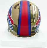 Josh Allen Autographed Buffalo Bills Camo Speed Mini Helmet Beckett BAS Witness #1W915874