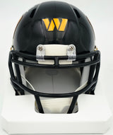 Mike Sainristil Autographed Washington Commanders Black Alternate Speed Mini Helmet Beckett BAS Witness #4W083997