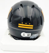 Mike Sainristil Autographed Washington Commanders Black Alternate Speed Mini Helmet Beckett BAS Witness #4W083826