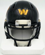 Mike Sainristil Autographed Washington Commanders Black Alternate Speed Mini Helmet Beckett BAS Witness #4W083834