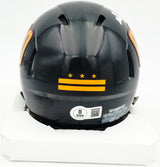 Mike Sainristil Autographed Washington Commanders Black Alternate Speed Mini Helmet Beckett BAS Witness #4W083834