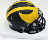 Mike Sainristil Autographed Michigan Wolverines Black Speed Mini Helmet "23 Nat'l Champs" Beckett BAS Witness #4W083686