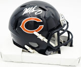 Mike Singletary Autographed Chicago Bears Blue Speed Mini Helmet (Smudged) Beckett BAS Witness #4W454914