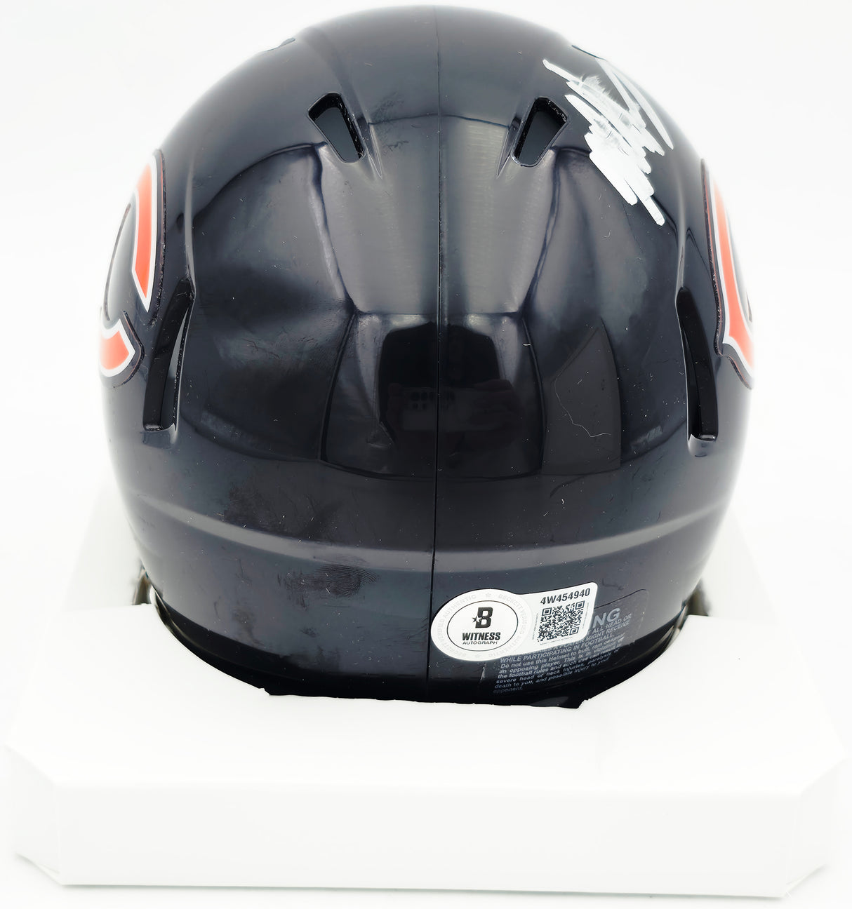 Mike Singletary Autographed Chicago Bears Blue Speed Mini Helmet (Smudged) Beckett BAS Witness #4W454940