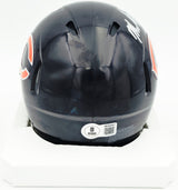Mike Singletary Autographed Chicago Bears Blue Speed Mini Helmet (Smudged) Beckett BAS Witness #4W454917