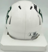 Mike Singletary Autographed Baylor Bears White Speed Mini Helmet (Smudged) Beckett BAS Witness #4W454736