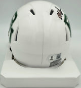 Mike Singletary Autographed Baylor Bears White Speed Mini Helmet (Smudged) Beckett BAS Witness #4W454764