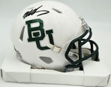 Mike Singletary Autographed Baylor Bears White Speed Mini Helmet (Smudged) Beckett BAS Witness #4W454821