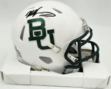 Mike Singletary Autographed Baylor Bears White Speed Mini Helmet (Smudged) Beckett BAS Witness #4W454750