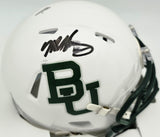 Mike Singletary Autographed Baylor Bears White Speed Mini Helmet (Smudged) Beckett BAS Witness #4W454730