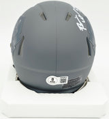 Brian Urlacher Autographed Hall of Fame Slate Gray Speed Mini Helmet "HOF 18" Beckett BAS Witness #4W450673