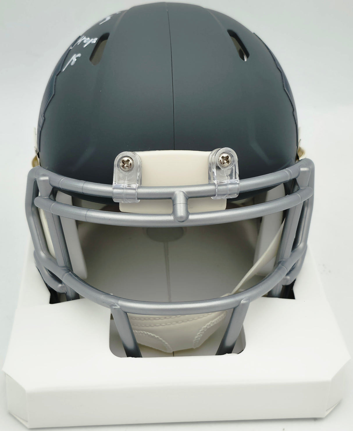 Brian Urlacher Autographed Hall of Fame Slate Gray Speed Mini Helmet "HOF 18" Beckett BAS Witness #4W450674