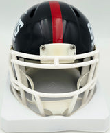 Lawrence Taylor Autographed New York Giants Blue Speed Mini Helmet Beckett BAS Witness #4W451838