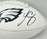 LeSean McCoy Autographed Philadelphia Eagles White Logo Football (Smudged) Beckett BAS Witness #2W102854