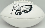 LeSean McCoy Autographed Philadelphia Eagles White Logo Football (Smudged) Beckett BAS Witness #2W102891