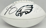 LeSean McCoy Autographed Philadelphia Eagles White Logo Football (Signed Twice) Beckett BAS Witness #2W102