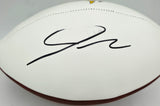Jordan Addison Autographed Minnesota Vikings White Logo Football (Smudged) Beckett BAS QR #BW00985