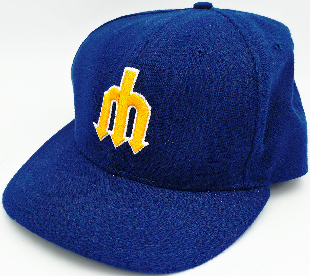 Unsigned Adrian Beltre Game Used Seattle Mariners Blue Retro Hat MLB Holo #LH028234