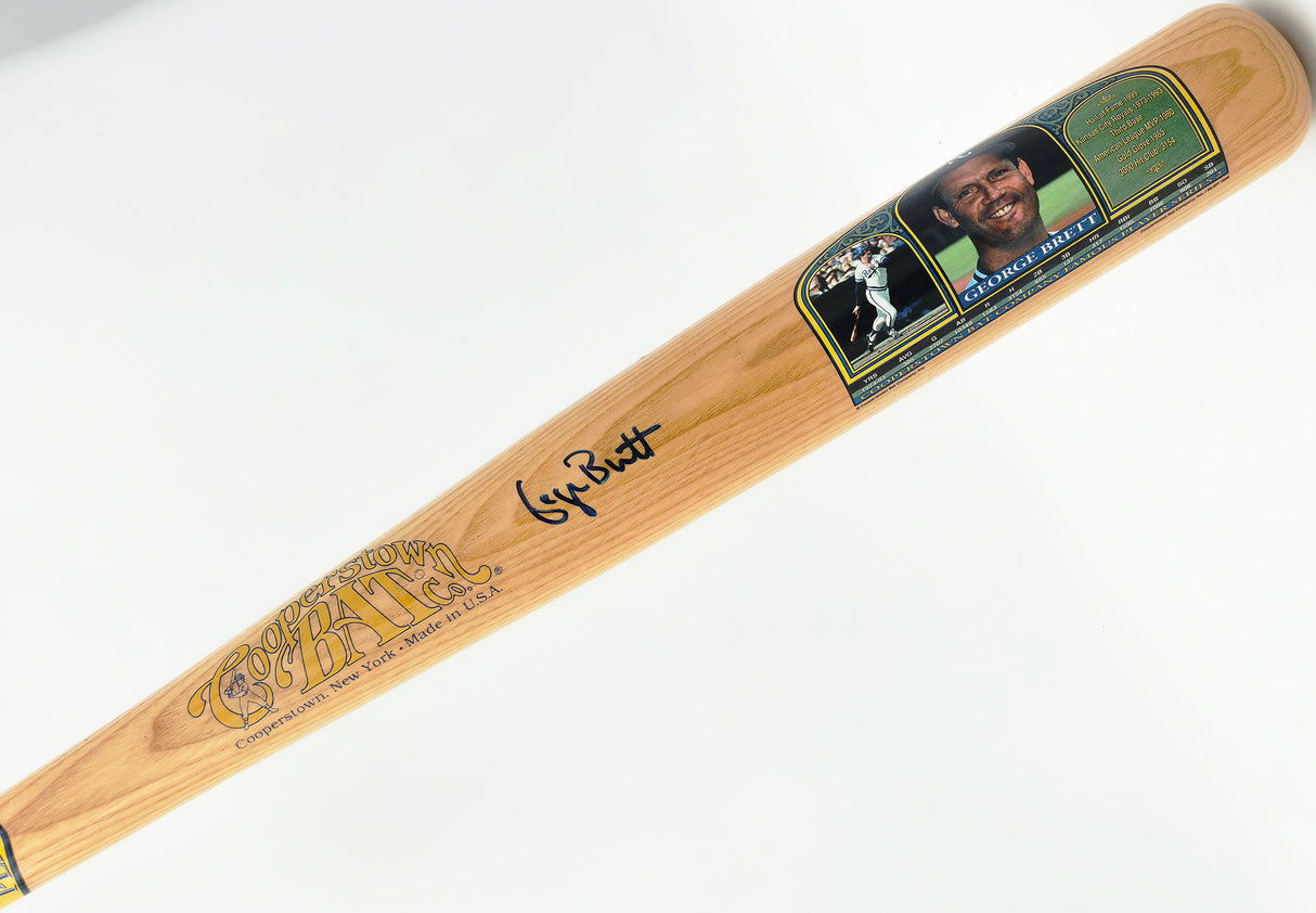 George Brett Autographed Cooperstown Baseball Bat Kansas City Royals Beckett BAS QR #BX67587
