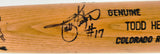 Todd Helton Autographed Game Used Uncracked Louisville Slugger C271 Baseball Bat (Light Use) Colorado Rockies Beckett BAS QR #BX67574