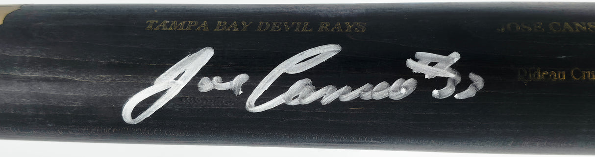 Jose Canseco Autographed Game Used Uncracked Sam Can 1 Baseball Bat Tampa Bay Rays Beckett BAS QR #BX67583