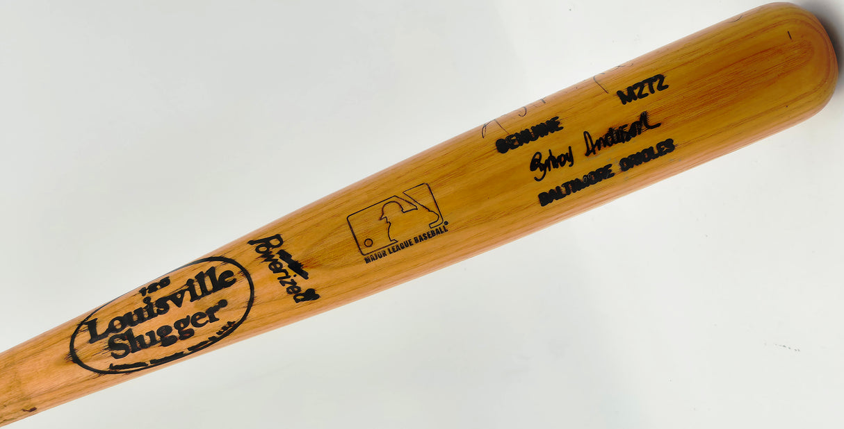 Brady Anderson Autographed Game Used Uncracked Louisville Slugger M272 Baseball Bat Baltimore Orioles Beckett BAS QR #BX67603