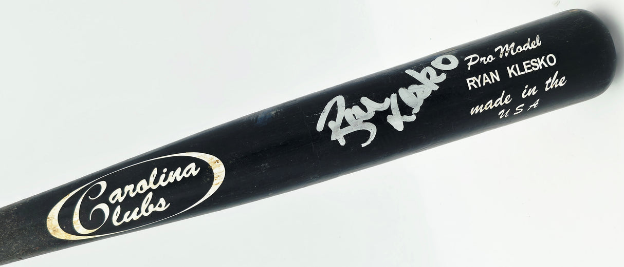Ryan Klesko Autographed Game Used Uncracked Carolina Clubs Baseball Bat Atlanta Braves Beckett BAS QR #BX67593
