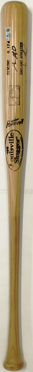Jason Giambi Autographed Game issued Louisville Slugger G174 Baseball Bat Oakland A's Beckett BAS QR #BX67605