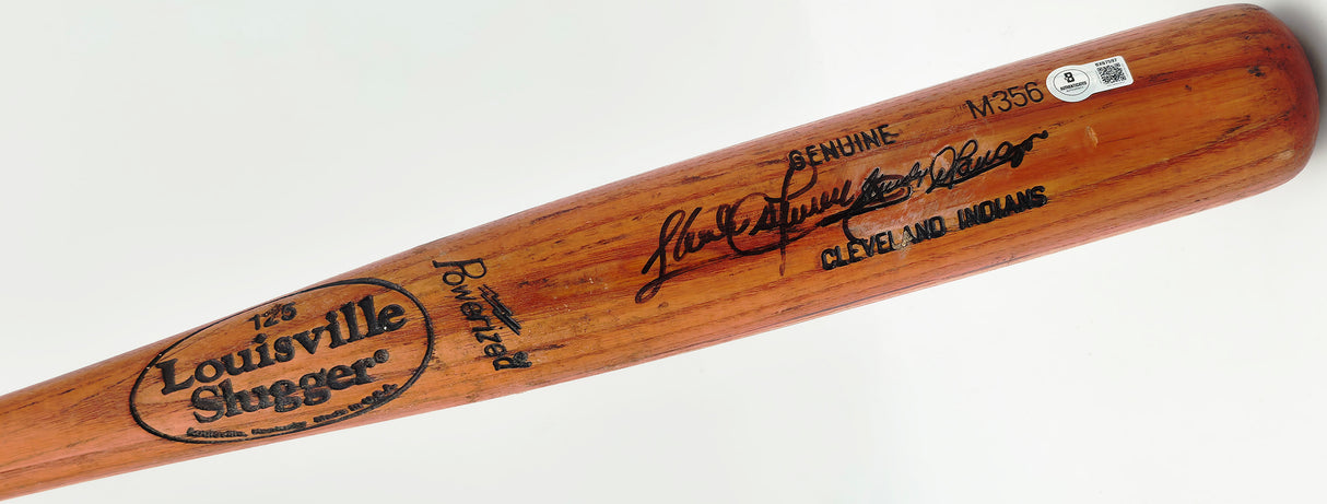 Sandy Alomar Jr. Autographed Game Used Uncracked Louisville Slugger M356 Baseball Bat Cleveland Indians Beckett BAS QR #BX67597