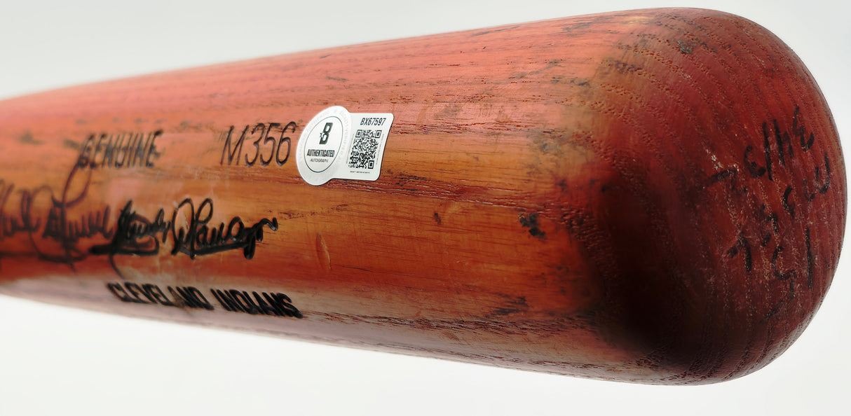 Sandy Alomar Jr. Autographed Game Used Uncracked Louisville Slugger M356 Baseball Bat Cleveland Indians Beckett BAS QR #BX67597
