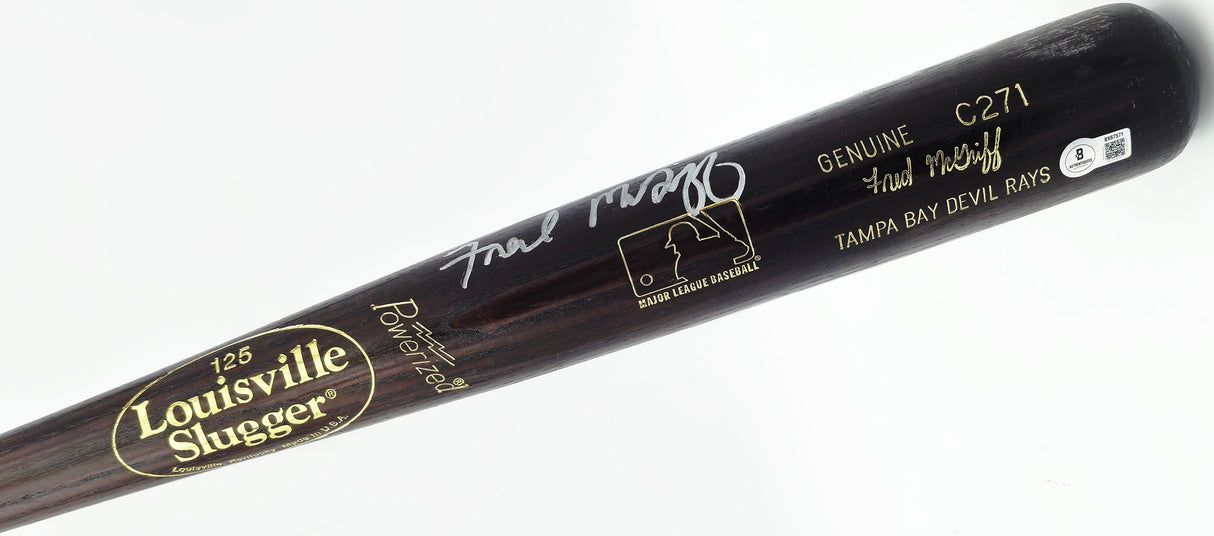 Fred McGriff Autographed Game Used Uncracked Louisville Slugger C271 Baseball Bat Tampa Bay Rays Beckett BAS QR #BX67571
