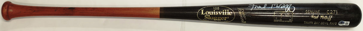 Fred McGriff Autographed Game Used Uncracked Louisville Slugger C271 Baseball Bat Tampa Bay Rays Beckett BAS QR #BX67571