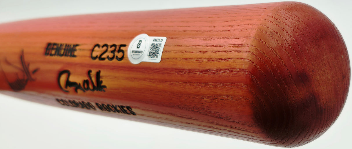 Larry Walker Autographed Game Issued Louisville Slugger C235 Baseball Bat Colorado Rockies Beckett BAS QR #BX67579