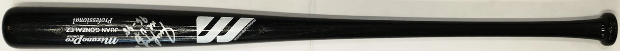 Juan Gonzalez Autographed Game Issued Mizuno Baseball Bat Texas Rangers Beckett BAS QR #BX67611