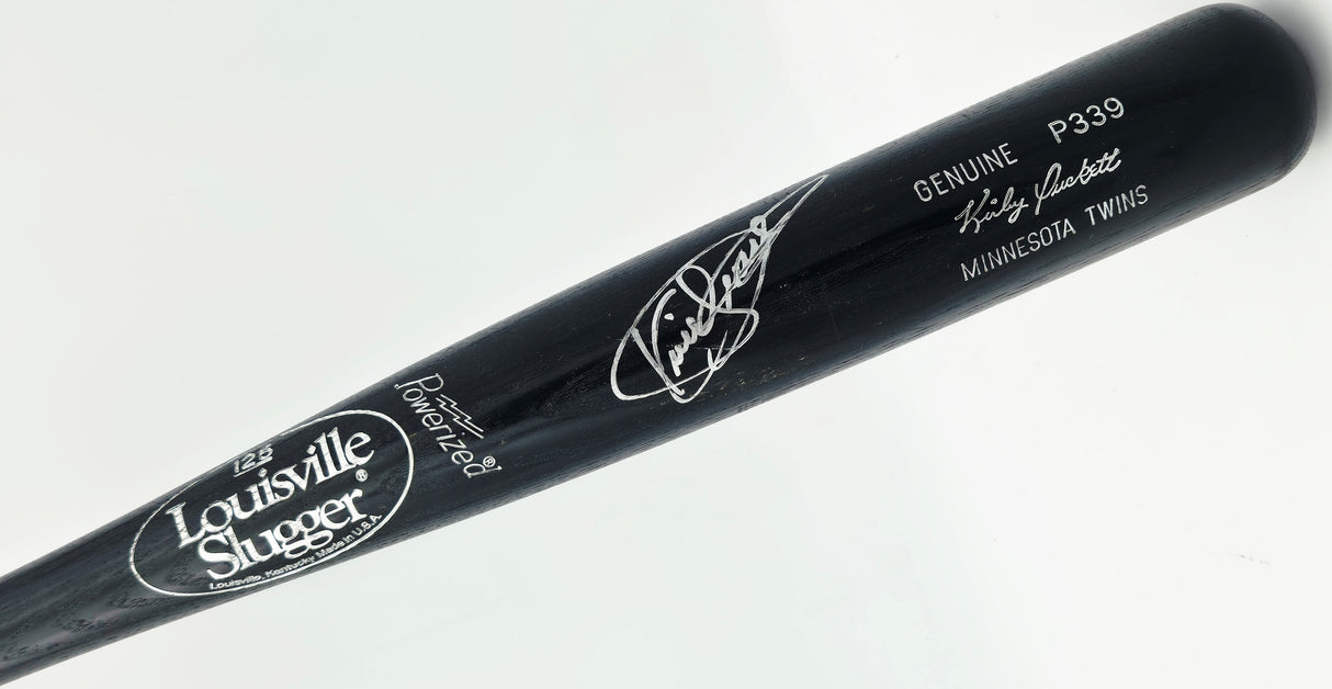 Kirby Puckett Autographed Black Louisville Slugger Game Model Baseball Bat Minnesota Twins JSA #BA00154