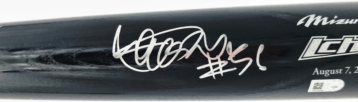 Ichiro Suzuki Autographed Black Mizuno 3000th Hit Baseball Bat Miami Marlins "#51" "8/7/16" MLB Holo #JB615295