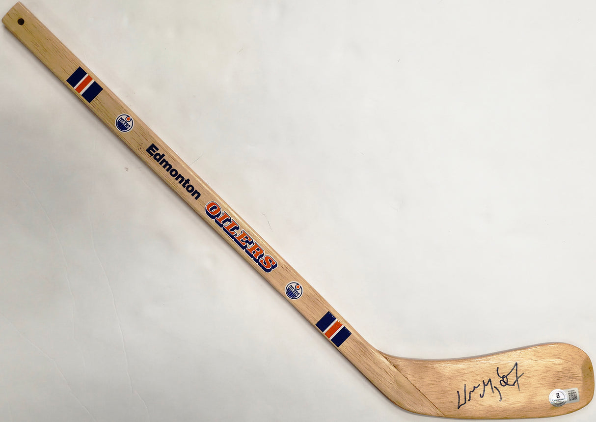 Wayne Gretzky Autographed Mini Hockey Stick Edmonton Oilers Beckett BAS #AE16690