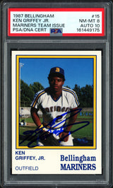 Ken Griffey Jr. Autographed 1987 Bellingham Mariners Team Issued Rookie Card #15 PSA 8 Auto Grade Gem Mint 10 PSA/DNA #161449175